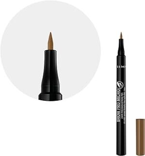 Rimmel London Brow Pro Micro 24HR Precision-Stroke Pen, Microfilling Felt Tip, Blonde, 1 ml